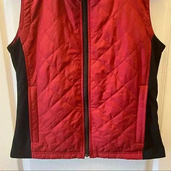 Eddie Bauer Quilted Vest Jacket Coat Red Black Sleeveless Outdoor Hiking XS - Picture 6 of 16